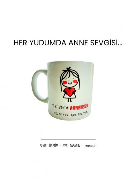 İyi Ki Benim Annemsin Mesajlı Porselen Kupa İyi Ki Benim Annemsin Mesajlı Porselen Kupa