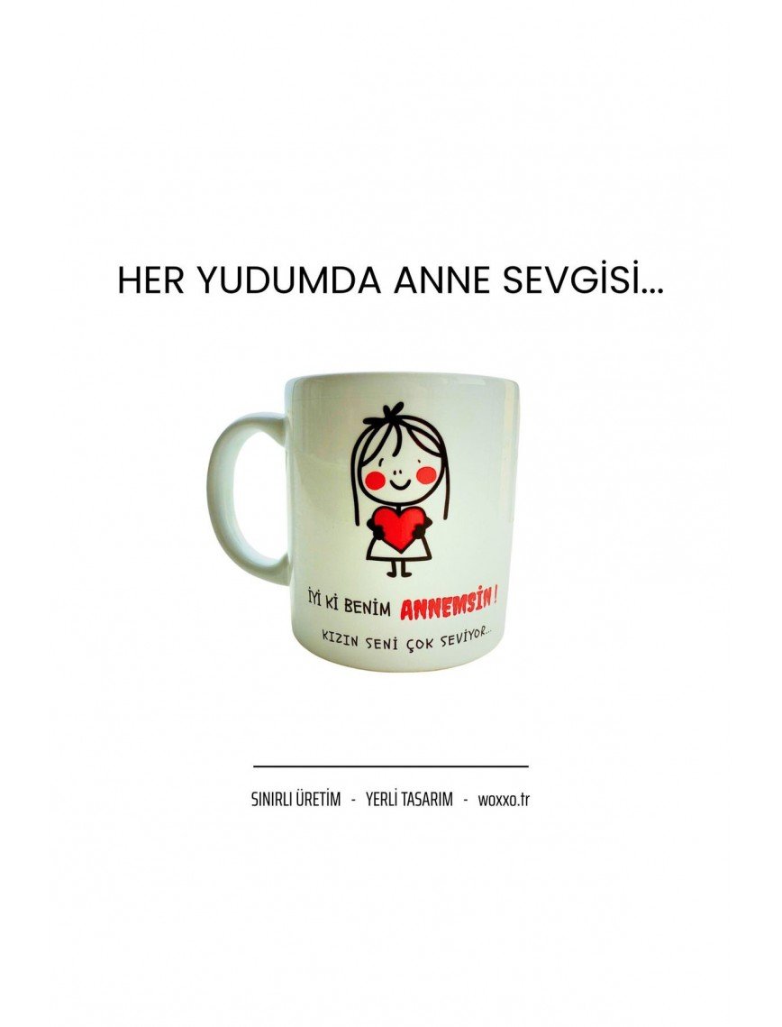 İyi Ki Benim Annemsin Mesajlı Porselen Kupa İyi Ki Benim Annemsin Mesajlı Porselen Kupa