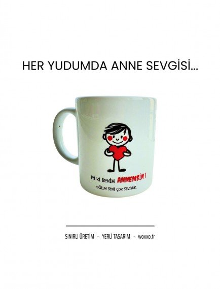 İyi Ki Benim Annemsin Mesajlı Porselen Kupa İyi Ki Benim Annemsin Mesajlı Porselen Kupa