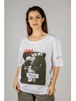 Woxxo Fake News Baskılı Unisex Oversize T-Shirt -Beyaz Lycralı Modal/Pamuk Woxxo Fake News Baskılı Unisex Oversize T-Shirt -Beyaz Lycralı Modal/Pamuk