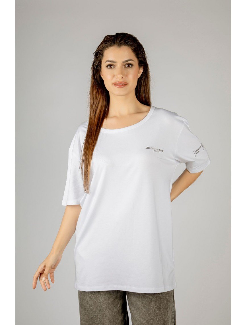 Woxxo Glow from the world Baskılı Unisex Oversize T-Shirt -Beyaz Lycralı Modal/Pamuk Woxxo Glow from the world Baskılı Unisex Oversize T-Shirt -Beyaz Lycralı Modal/Pamuk