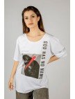 Woxxo God has no name Baskılı Unisex Oversize T-Shirt -Beyaz Lycralı Modal/Pamuk Woxxo God has no name Baskılı Unisex Oversize T-Shirt -Beyaz Lycralı Modal/Pamuk