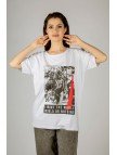 Woxxo I want the whole world on nothing Baskılı Unisex Oversize T-Shirt -Beyaz Lycralı Modal/Pamuk Woxxo I want the whole world on nothing Baskılı Unisex Oversize T-Shirt -Beyaz Lycralı Modal/Pamuk