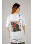 Woxxo God has no name Baskılı Unisex Oversize T-Shirt -Beyaz Lycralı Modal/Pamuk Woxxo God has no name Baskılı Unisex Oversize T-Shirt -Beyaz Lycralı Modal/Pamuk