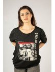 Woxxo Dreams are for real Baskılı Unisex Oversize T-Shirt -Siyah Lycralı Modal/Pamuk Woxxo Dreams are for real Baskılı Unisex Oversize T-Shirt -Siyah Lycralı Modal/Pamuk