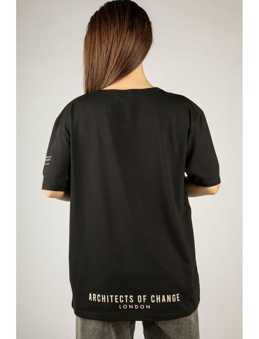 Woxxo Dreams are for real Baskılı Unisex Oversize T-Shirt -Siyah Lycralı Modal/Pamuk Woxxo Dreams are for real Baskılı Unisex Oversize T-Shirt -Siyah Lycralı Modal/Pamuk
