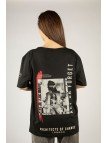 Woxxo Act or Forget Baskılı Unisex Oversize T-Shirt -Siyah Lycralı Modal/Pamuk Woxxo Act or Forget Baskılı Unisex Oversize T-Shirt -Siyah Lycralı Modal/Pamuk