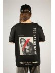 Woxxo God has no name Baskılı Unisex Oversize T-Shirt -Siyah Lycralı Modal/Pamuk Woxxo God has no name Baskılı Unisex Oversize T-Shirt -Siyah Lycralı Modal/Pamuk