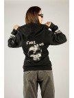 Woxxo Fake News Fermuarlı Kapüşonlu Unisex Sweatshirt - Siyah Street Baskılı Woxxo Fake News Fermuarlı Kapüşonlu Unisex Sweatshirt - Siyah Street Baskılı