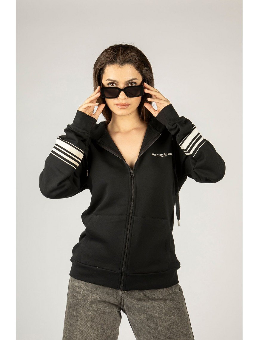 Woxxo Show meYour Code Fermuarlı Kapüşonlu Unisex Sweatshirt - Siyah Street Baskılı Woxxo Show meYour Code Fermuarlı Kapüşonlu Unisex Sweatshirt - Siyah Street Baskılı