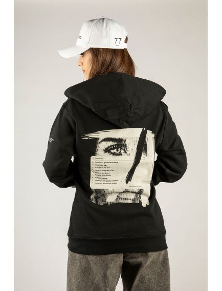 Woxxo Humanity Fermuarlı Kapüşonlu Unisex Sweatshirt - Siyah Street Baskılı Woxxo Humanity Fermuarlı Kapüşonlu Unisex Sweatshirt - Siyah Street Baskılı