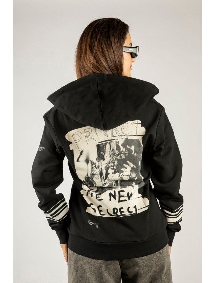 Woxxo Privacy the new secrecy Fermuarlı Kapüşonlu Unisex Sweatshirt - Siyah Street Baskılı Woxxo Privacy the new secrecy Fermuarlı Kapüşonlu Unisex Sweatshirt - Siyah Street Baskılı