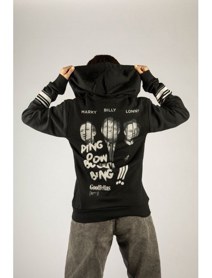 Woxxo Good Fellas Fermuarlı Kapüşonlu Unisex Sweatshirt - Siyah Street Baskılı Woxxo Good Fellas Fermuarlı Kapüşonlu Unisex Sweatshirt - Siyah Street Baskılı