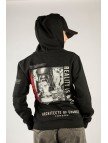Woxxo Reality Fermuarlı Kapüşonlu Unisex Sweatshirt - Siyah Street Baskılı Woxxo Reality Fermuarlı Kapüşonlu Unisex Sweatshirt - Siyah Street Baskılı