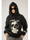 Woxxo Fake News Baskılı Kapüşonlu Unisex Sweatshirt - Siyah %100 Organik Pamuk Woxxo Fake News Baskılı Kapüşonlu Unisex Sweatshirt - Siyah %100 Organik Pamuk