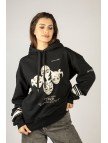 Woxxo Aliens Baskılı Kapüşonlu Unisex Sweatshirt - Siyah %100 Organik Pamuk Woxxo Aliens Baskılı Kapüşonlu Unisex Sweatshirt - Siyah %100 Organik Pamuk