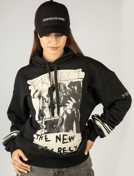 Woxxo Privacy The New Cecrecy Baskılı Kapüşonlu Unisex Sweatshirt - Siyah %100 Organik Pamuk Woxxo Privacy The New Cecrecy Baskılı Kapüşonlu Unisex Sweatshirt - Siyah %100 Organik Pamuk