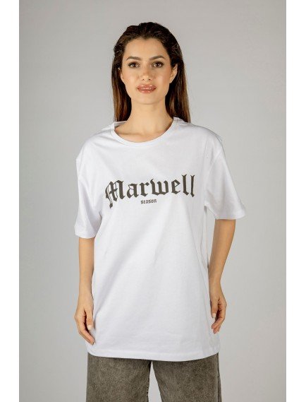 Woxxo Marwell Baskılı Beyaz Oversize Unisex Tişört - %100 Pamuk Rahat Kalıp Woxxo Marwell Baskılı Beyaz Oversize Unisex Tişört - %100 Pamuk Rahat Kalıp