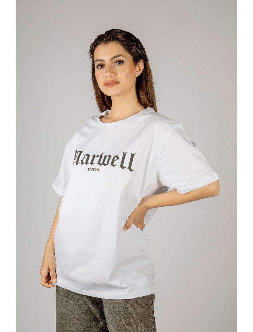 Woxxo Marwell Baskılı Beyaz Oversize Unisex Tişört - %100 Pamuk Rahat Kalıp Woxxo Marwell Baskılı Beyaz Oversize Unisex Tişört - %100 Pamuk Rahat Kalıp