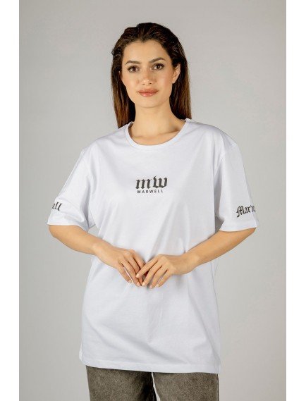 Woxxo Marwell Baskılı Beyaz Oversize Unisex Tişört - %100 Pamuk Rahat Kalıp Woxxo Marwell Baskılı Beyaz Oversize Unisex Tişört - %100 Pamuk Rahat Kalıp